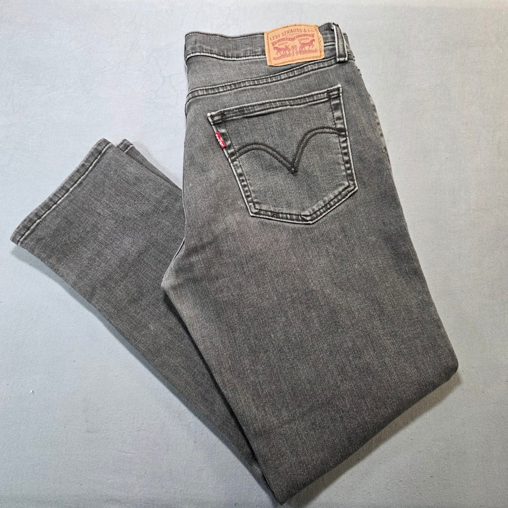 Levis Boyfriend Jeans Gray Mid Rise Stretch Denim Pants Size 30